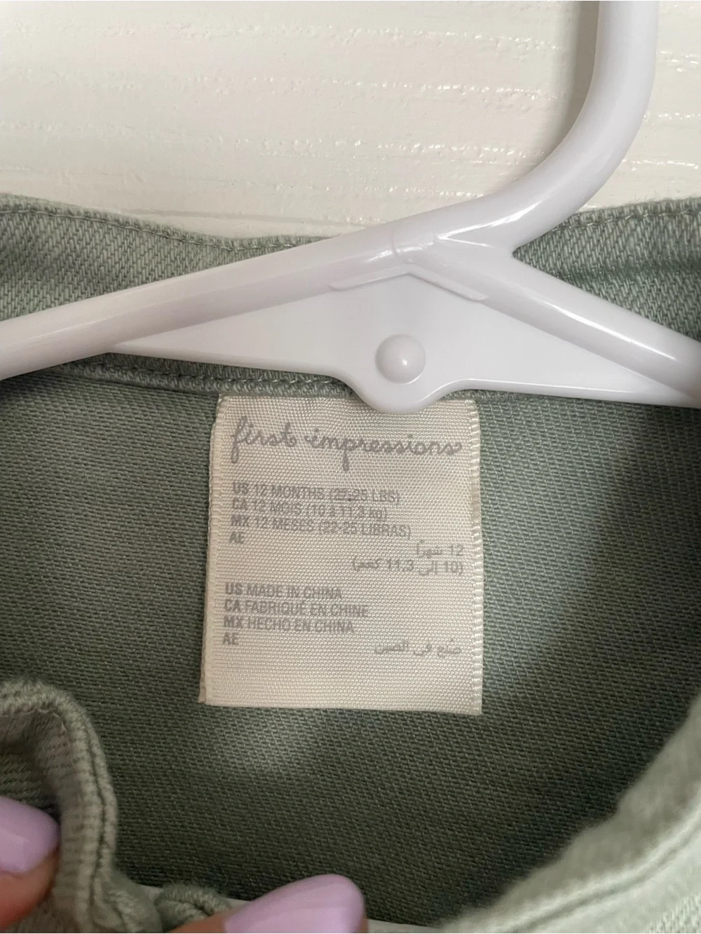 First Impressions Green Girls 9-12 mo Ruffle-Hem Jacket with Pink Stitch Detail